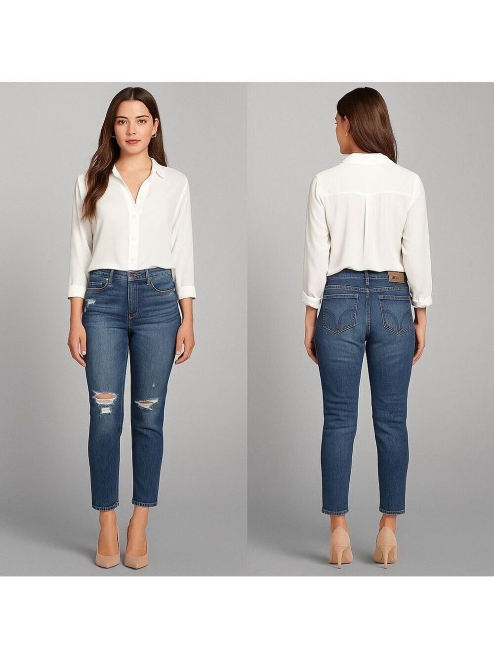 HOLLISTER Women's Mid Rise Distressed Boyfriend Jeans Size 3